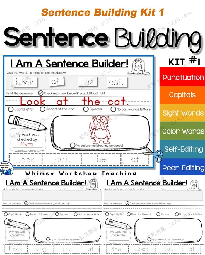 《Sentence Building》K1/K2/K3 英语造句启蒙练习册PDF 百度云网盘下载