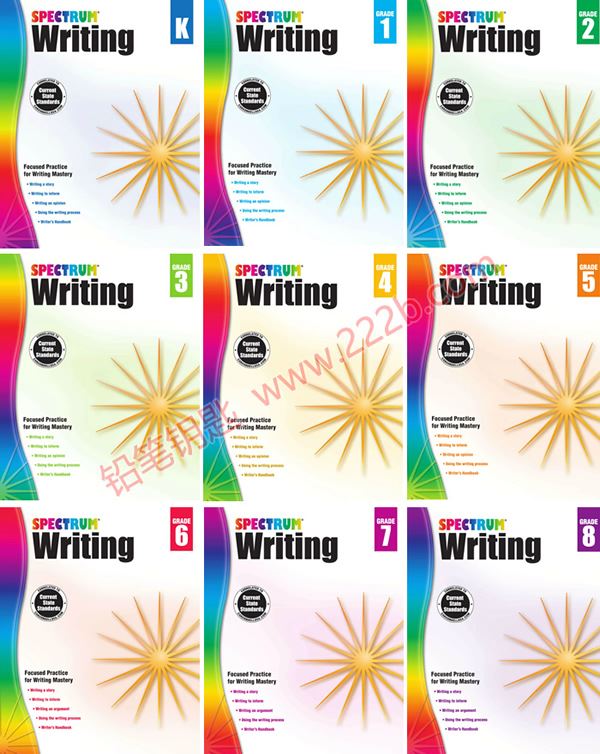 《Spectrum Writing Workbook》全九级 彩色原生英文练习册含答案 PDF格式 百度云网盘下载