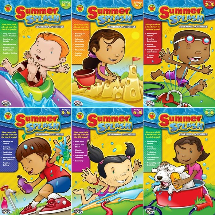 《Summer Splash Learning Activities》GK-G6全六册夏季数学主题英文练习册附答案 百度云网盘下载