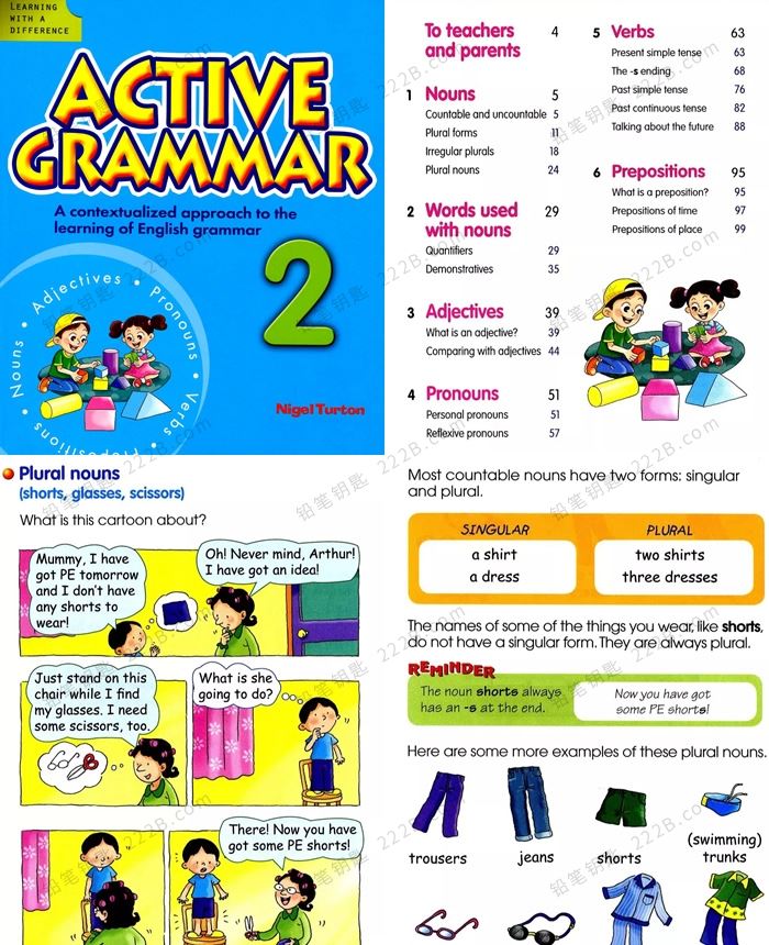 《Active Grammar》第一册&第二册趣味看图学语法PDF 百度云网盘下载