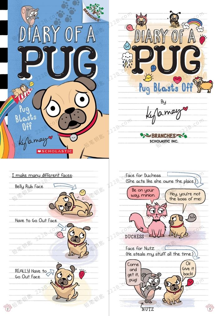 《Diary of a Pug Series》四册哈巴狗日记系列儿童漫画英文章节书 百度云网盘下载