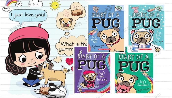 《Diary of a Pug Series》四册哈巴狗日记系列儿童漫画英文章节书 百度云网盘下载