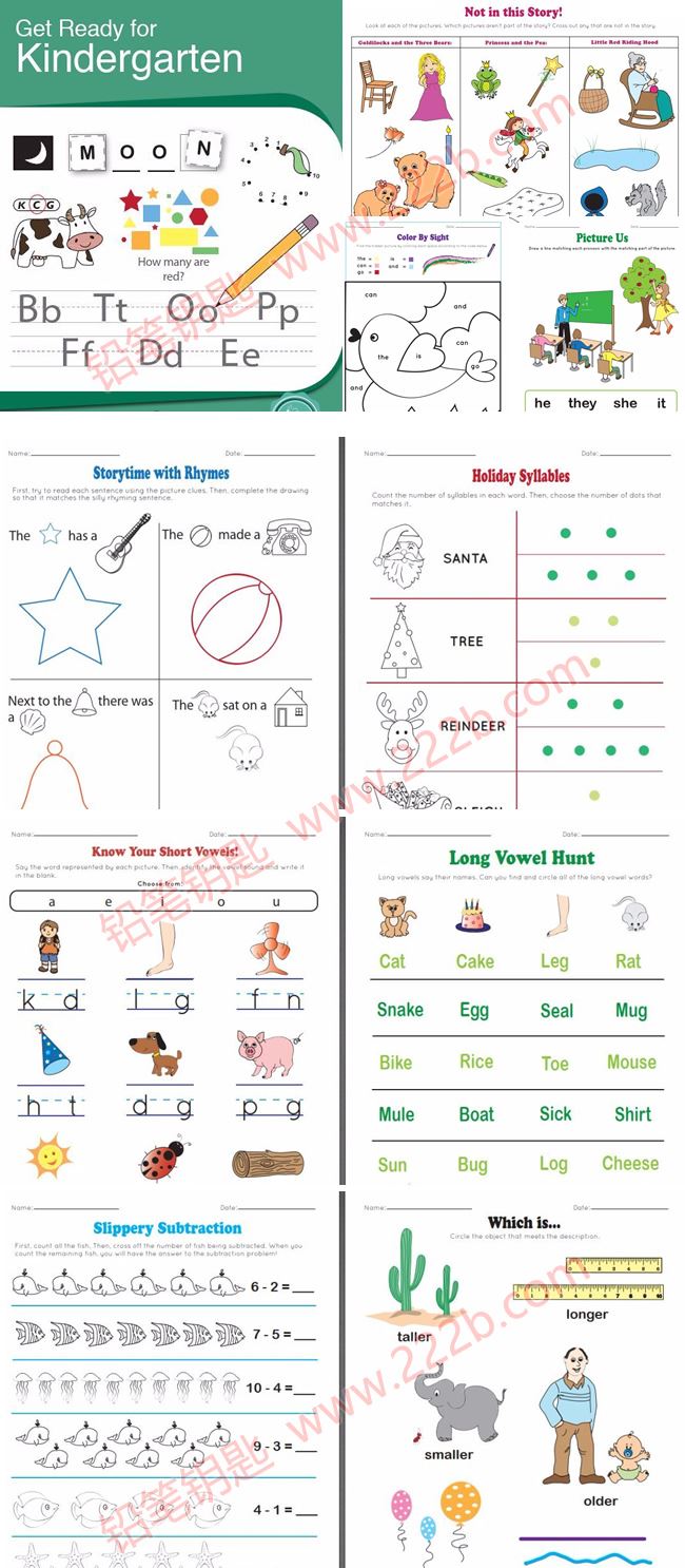 《Get Ready for Kindergarten》幼儿学前启蒙英文练习册PDF 百度云网盘下载