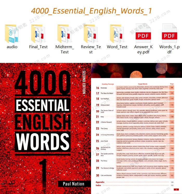 《4000 Essential English Words》1-6级第二版4000词全套资源 百度云网盘下载