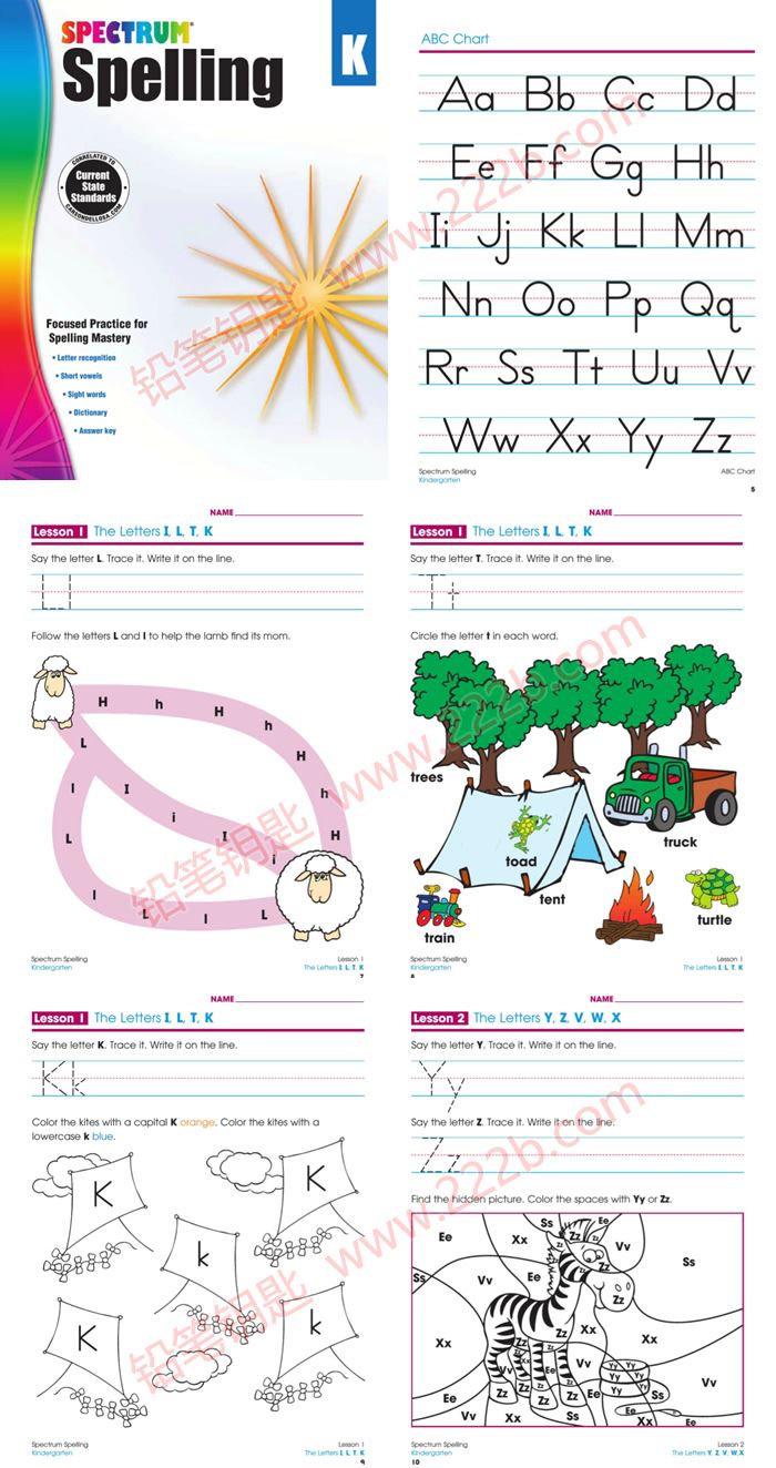 《Spectrum Spelling Workbook》儿童拼写英文练习册原生PDF 百度云网盘下载