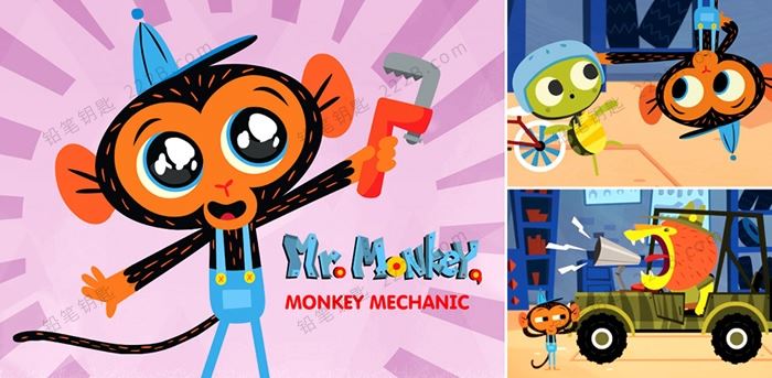 《猴子修理工Monkey Mechanic》全28集英文版STEM思维启蒙动画 百度云网盘下载