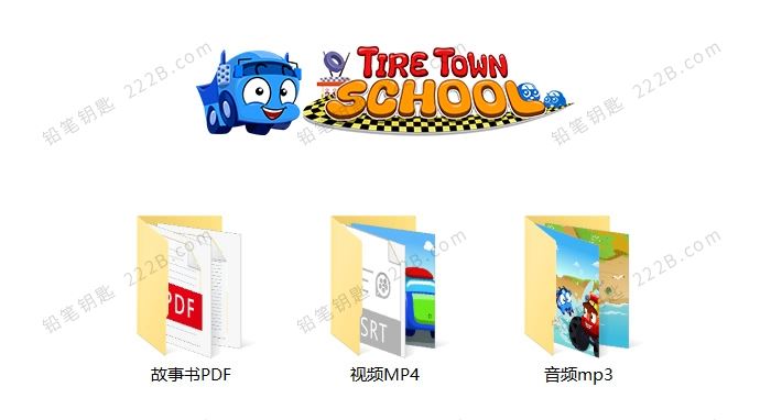 《Tire Town School汽车学校》72集动画+音频+绘本PDF 百度云网盘下载