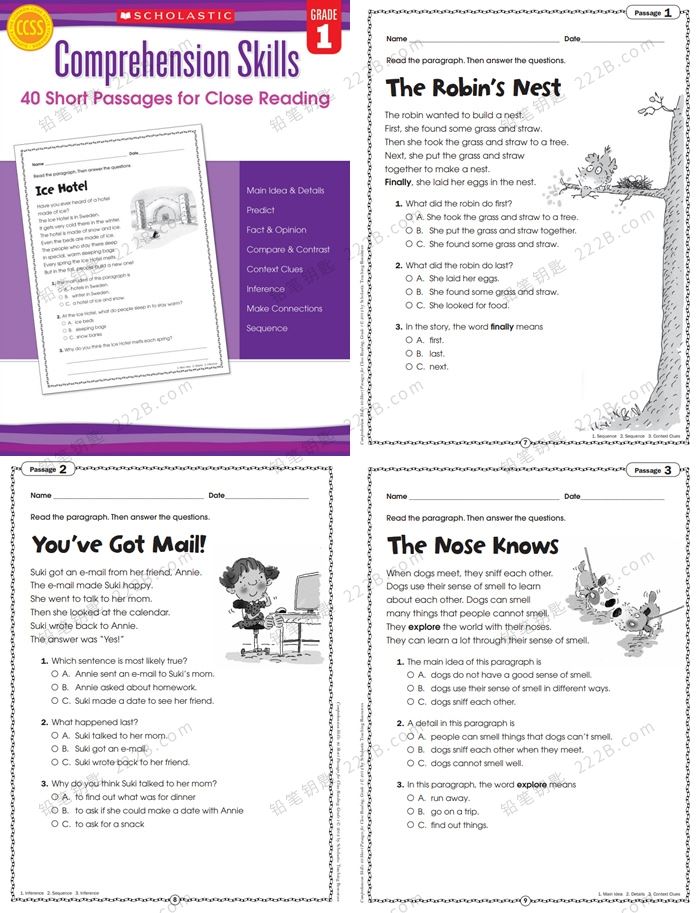 《Comprehension Skills》G1-G5五册阅读理解练习册PDF 百度云网盘下载