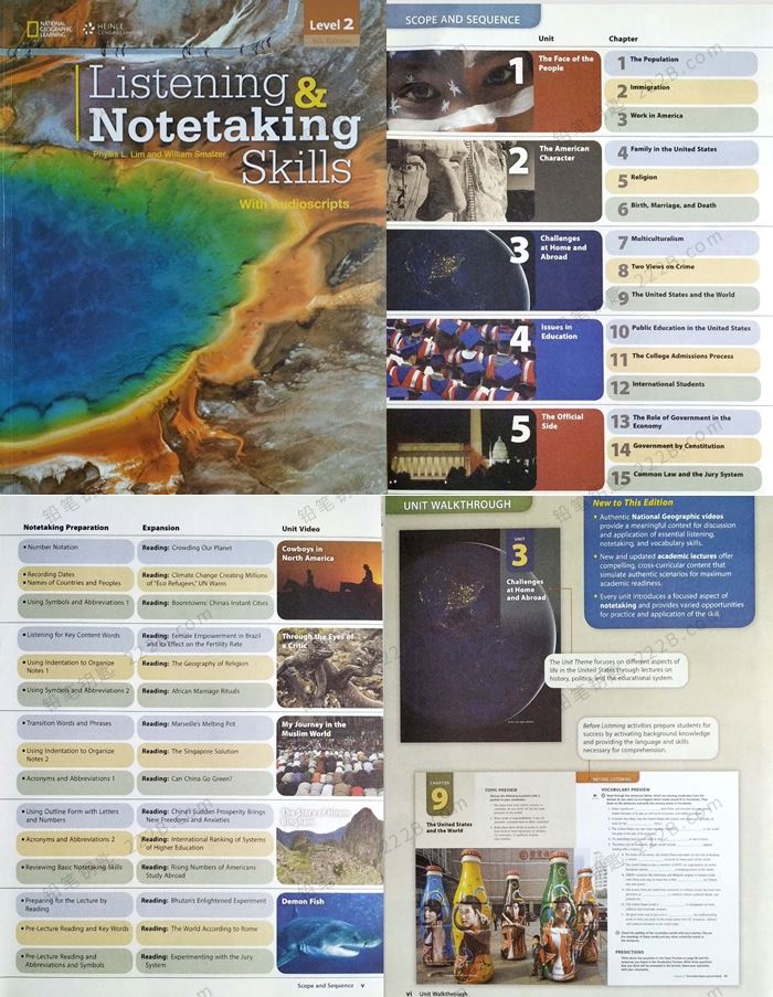 《Listening & Notetaking Skills 全三册》美国国家地理PDF+音频+视频 百度云网盘下载