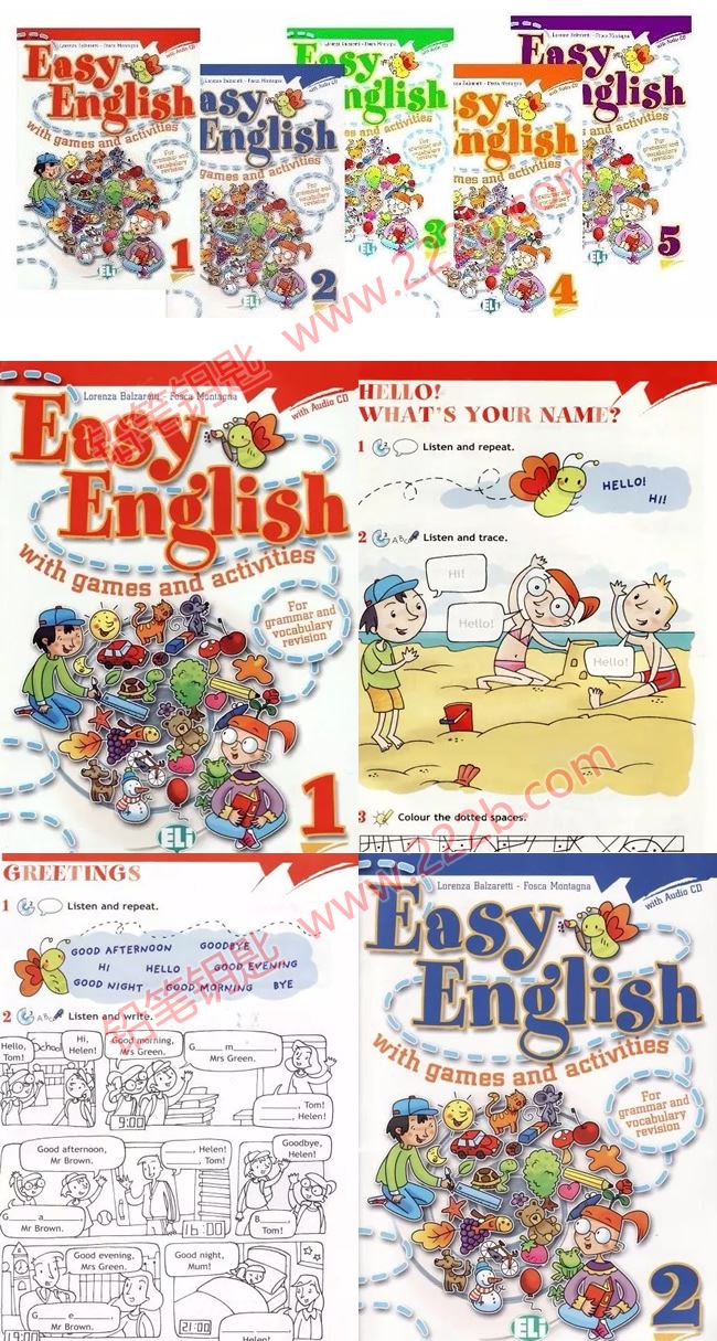 《Easy English with games and activities》全5册 PDF+MP3 百度云网盘下载