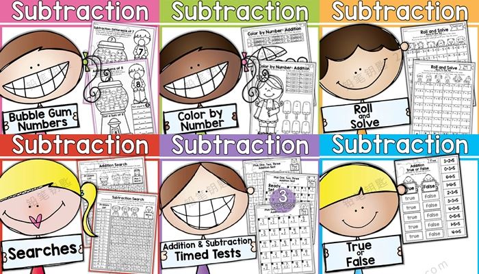 《Addition and Subtraction》20以内加减法英文练习作业纸PDF 百度云网盘下载