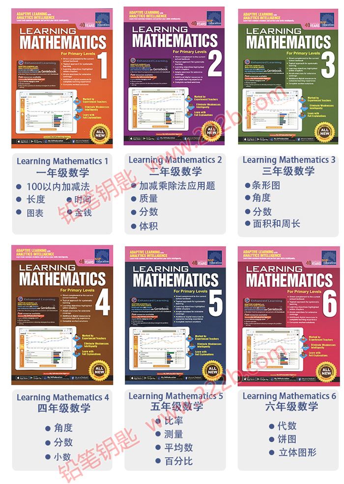 《SAP Learning Mathematics全套1~6年级教材》新加坡小学数学+教辅 百度云网盘下载