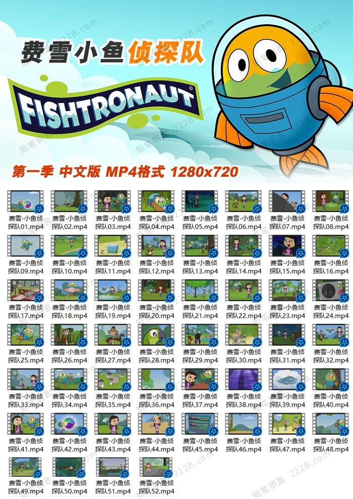 《费雪小鱼侦探队Fishtronaut》第一季中文版全52集MP4动画 百度云网盘下载