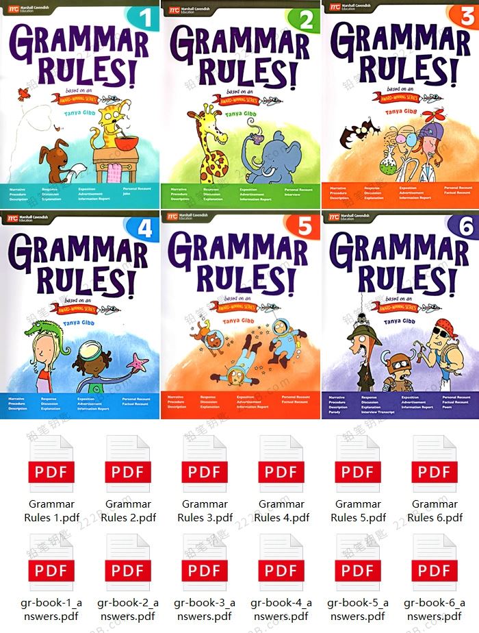 《Grammar Rules》G1-G6漫画语法练习册附参考答案PDF 百度云网盘下载