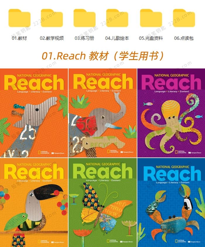 《Reach系列教材》B-F级别学生用书+练习册+绘本+外教视频课 百度云网盘下载