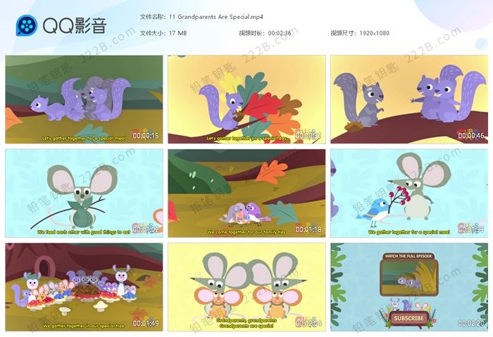 《Treetop Family》16集儿歌动画视频+音频+涂色作业纸 百度云网盘下载