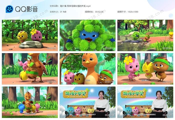《萌鸡小学堂》全52集儿童社交启蒙中文动画视频 百度云网盘下载