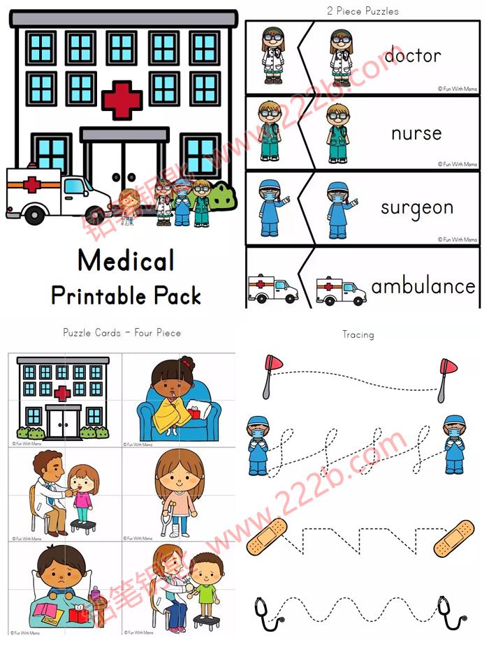 《medical printable pack医疗主题词汇》超清原生PDF作业纸 百度云网盘下载