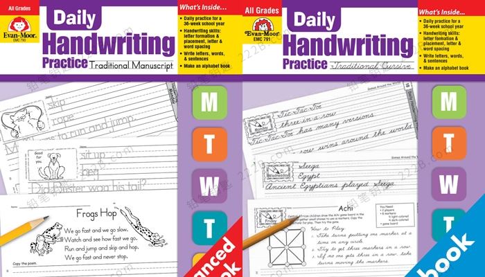 《Daily Handwriting Practice》英文书写练习册（标准体+草书）PDF 百度云网盘下载