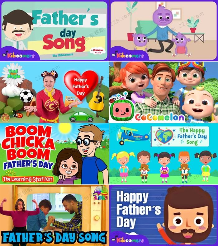 《Father’s Day Song Bundle》16首父亲节主题英文儿歌动画MP4视频 百度云网盘下载