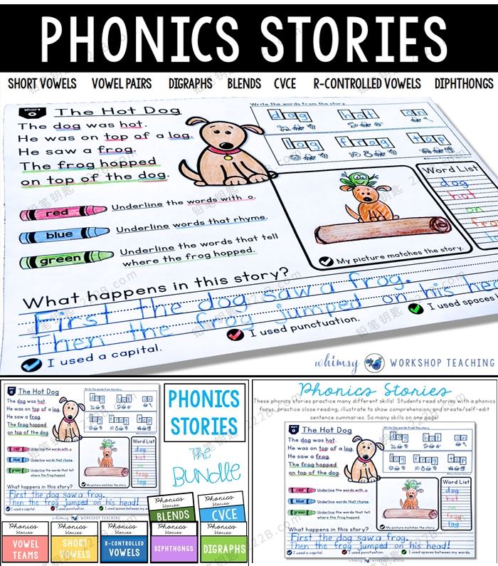 《Phonics Bundle 1 Literacy Centers》8册英语启蒙活动练习PDF 百度云网盘下载