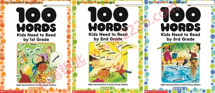 《100 Words Kids Need to Read》1-3册 高频词专项练习册 百度云网盘下载