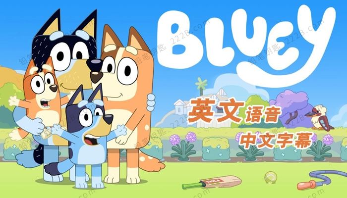 《布鲁伊一家Bluey》第一季全52集英文语音中文字幕MP4视频 百度云网盘下载