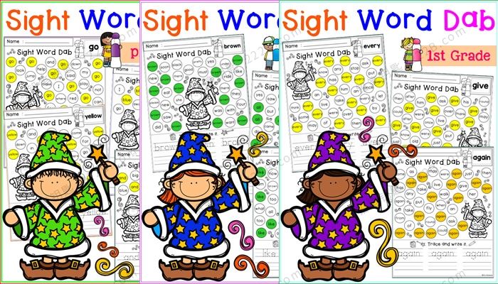 《Sight Word Dab》三册高频词查找涂色书写作业纸 百度云网盘下载