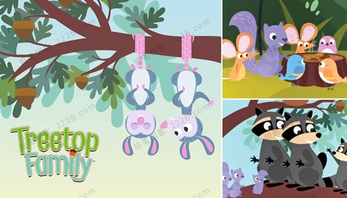 《Treetop Family》16集儿歌动画视频+音频+涂色作业纸 百度云网盘下载
