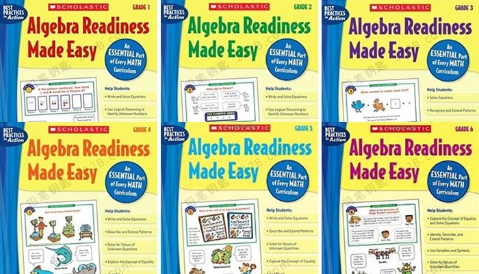 《Algebra Readiness Made Easy》六册学乐数学思维练习册PDF 百度云网盘下载